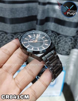 Curren 8407 Gents Chain Watch- Black Dial with Rose Golden Markings- Black Bezel- Black Chain- TF Code CR841CM_img_13