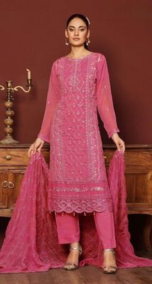 Semi –Embroidery & Sequence Work Party dress_img_1