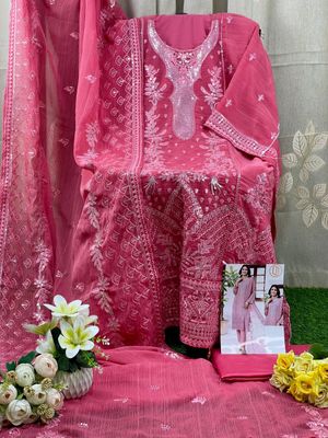 Semi –Embroidery & Sequence Work Party dress_img_1