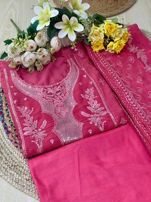 Semi –Embroidery & Sequence Work Party dress_img_2