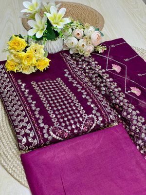 Semi –Embroidery & Sequence Work Party dress_img_10