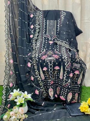 Semi –Embroidery & Sequence Work Party dress_img_11