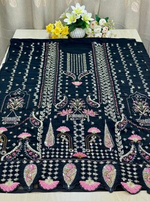 Semi –Embroidery & Sequence Work Party dress_img_13