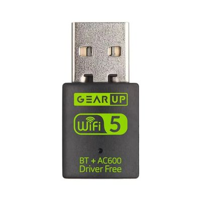 GearUP 600Mbps Dual Band WiFi + Bluetooth Adapter For Windows PC/Laptop- (Driver Free Version, WiFi Hotspot Supported, 2.4GHz + 5GHz)_img_0