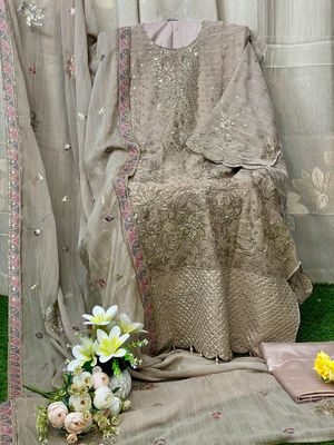 Semi –Embroidery & Sequence Work Party dress_img_5