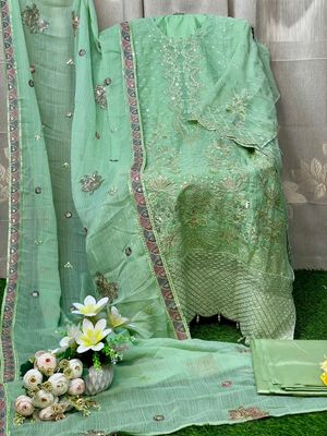 Semi –Embroidery & Sequence Work Party dress_img_7
