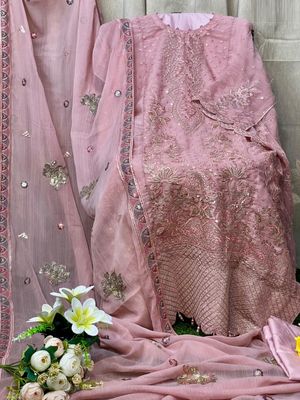 Semi –Embroidery & Sequence Work Party dress_img_6