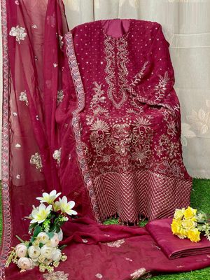 Semi –Embroidery & Sequence Work Party dress_img_9