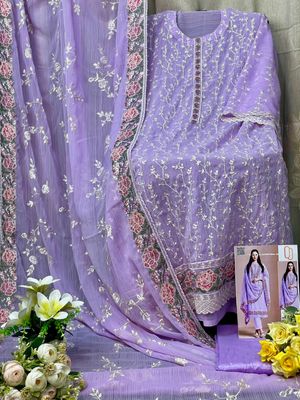 Semi –Embroidery & Sequence Work Party dress_img_3