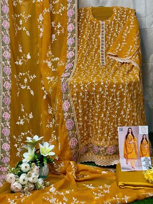 Semi –Embroidery & Sequence Work Party dress_img_7