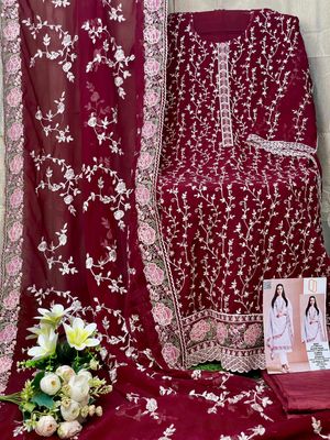 Semi –Embroidery & Sequence Work Party dress_img_8
