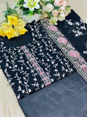 Semi –Embroidery & Sequence Work Party dress_img_13