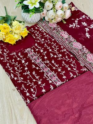 Semi –Embroidery & Sequence Work Party dress_img_12
