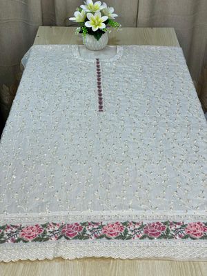 Semi –Embroidery & Sequence Work Party dress_img_16