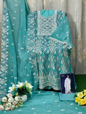 Semi –Embroidery & Sequence Work Party dress_img_3