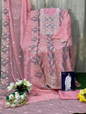 Semi –Embroidery & Sequence Work Party dress_img_6