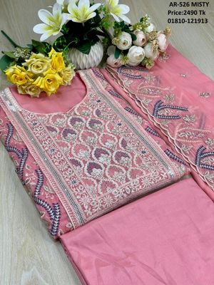 Semi –Embroidery & Sequence Work Party dress_img_7