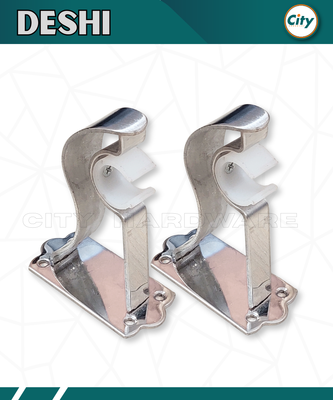 ১ জোড়া স্টেইনলেস স্টিলের পর্দার ক্লাম সিংগেল পর্দার পাইপ হোল্ডার ৪টি ফুটার হেভি সাইড ক্লাম্প ১ ইঞ্চি পাইপের জন্য_img_1