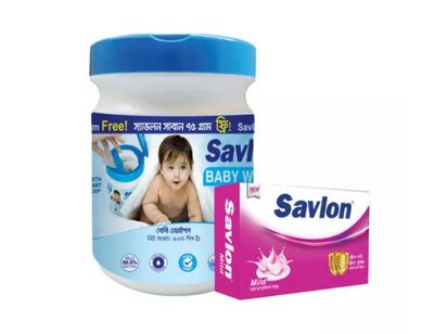 Savlon Baby Wipes Jar (Free Savlon Soap 75 gm) 160 pcs_img_0