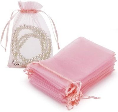 9x12 cm Solid color organza Plain gift bag - 3.5x4.72 inc drawstring Chocolate, Dry Food & Jewelry Packaging Bag_img_7