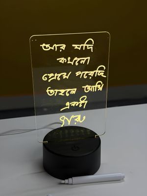 GearUP Acrylic Multicolor Night Lamp with Writable Board and Eraser Pen – Black_img_1