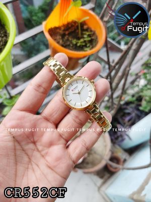 Curren 9054 Ladies Chain Watch- White Dial- Golden Bezel- Golden Chain- TF Code CR552CF_img_3