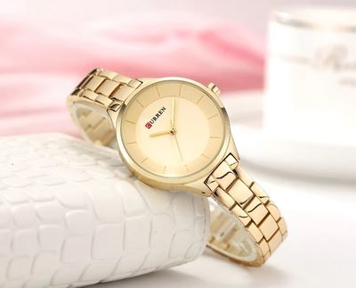 Curren 9015 Ladies Chain Watch- Golden Dial- Golden Bezel- Golden Chain- TF Code CR588CF_img_2