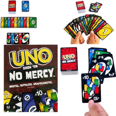 UNO No Mercy Mattel Games UNO Show ‘em No Mercy Card Game for Kids, Adults & Family Parties and Travel With Extra Cards, Special_img_1