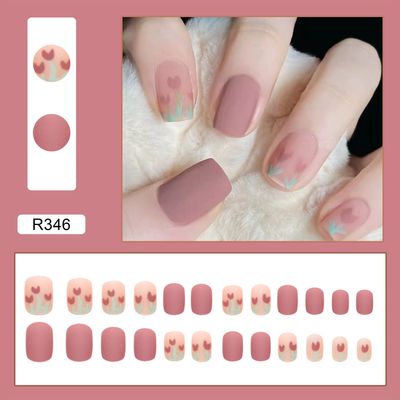 24 pcs fake nails set 🥺💗 with glue stick Dm us to order 🩷_img_0