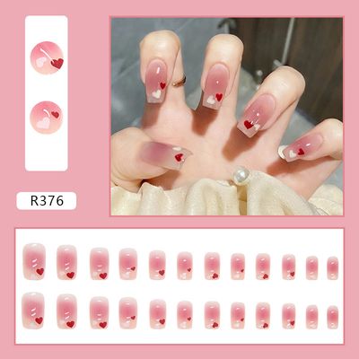24 pcs fake nails set 🥺💗 with glue stick Dm us to order 🩷_img_0