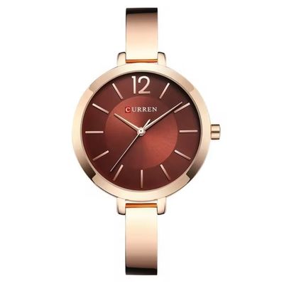 Curren 9012 Ladies Chain Watch- Coffee Dial- Rose Golden Bezel- Rose Golden Bracelet+Chain- TF Code CR672CF_img_0