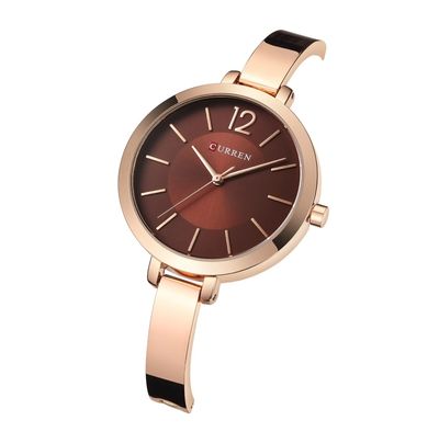 Curren 9012 Ladies Chain Watch- Coffee Dial- Rose Golden Bezel- Rose Golden Bracelet+Chain- TF Code CR672CF_img_1