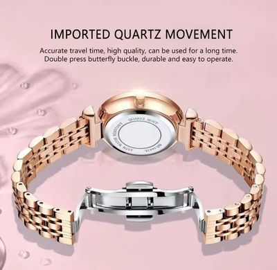 Poedagar 712 Ladies Chain Watch- Rose Golden Dial- Rose Golden Bezel- Rose Golden Chain- TF Code PD863CF_img_1