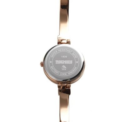 SKMEI 1409 Ladies Chain Watch - Shell White Dial- Rose Golden Bezel- Rose Golden Bracelet+Chain- TF Code SK272CF_img_5
