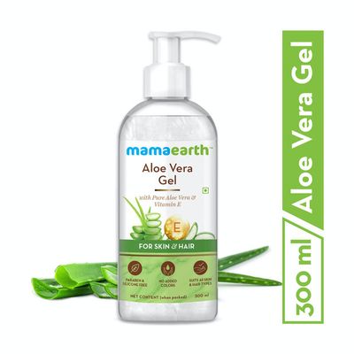 Mamaearth aloe vera gel with pure aloe vera & vitamin E for skin and hair 300.0 ml_img_0