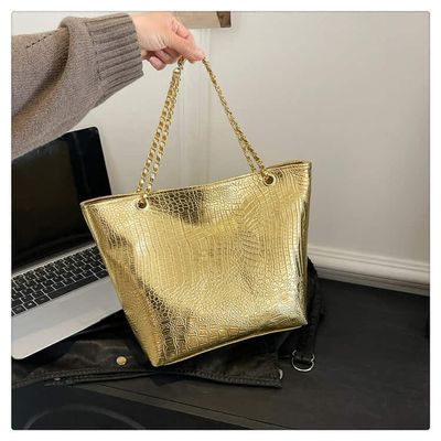 Crocodile Ambushed PU Leather Tote Bag 👜👜_img_1