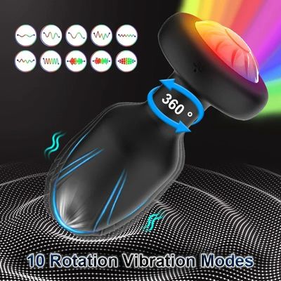 10 Speed 360° Rotation Vibrating Anal Butt Plug for Men Wiggle Prostate Massager Gay Anal Vibrator Anal Plug Sex Toy for Couples_img_5