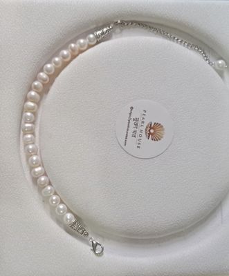 White Round pearl Adjustable Bracelet_img_1