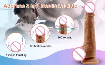Electric Remote Telescopic Big Penis Vibrator Super Realistic Dildo 360° Rotation Clit G Spot Massage Sex Toy Machines for Women_img_5