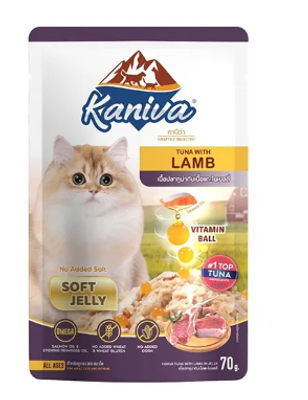 Kaniva Super Premium Grain Free Pouch Soft Jelly Different Flavours Tuna Chicken Lamb Salmon 70g_img_3