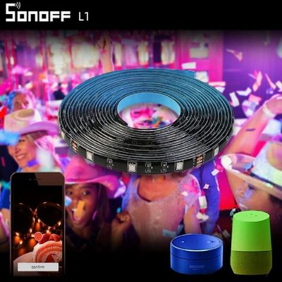 WiFi + Bluetooth RGB LED Strip Light- Work With Alexa, Google Home, Dance With Music (16 Feet, Sonoff L2)_img_3