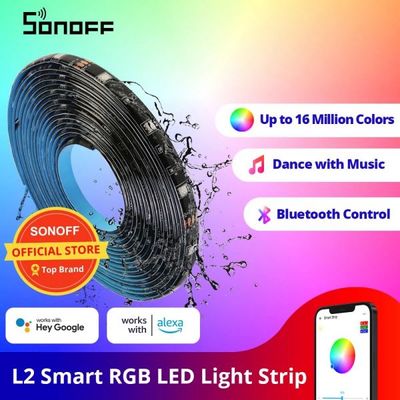 WiFi + Bluetooth RGB LED Strip Light- Work With Alexa, Google Home, Dance With Music (16 Feet, Sonoff L2)_img_4