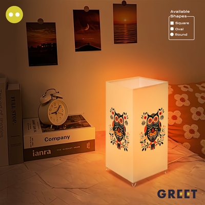 Artistic Owl Dark Pattern Lamp