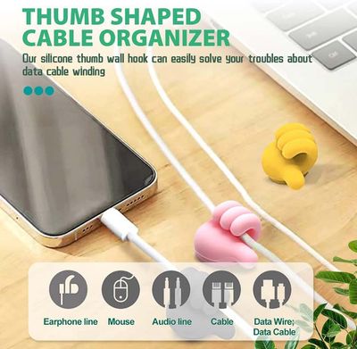 Thumb Shaped Cable Organizer – Silicone Wall Hook_img_1