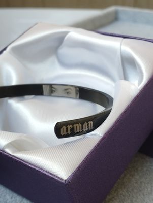 Persona Cuff Bracelet [Black] [ engraving: picture+ name ]_img_0