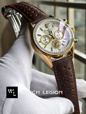 TAG BELT 3 CHRONO BROWN GOLD CASE WHITE DIAL NEW_img_0