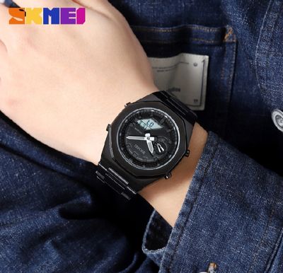 SKMEI Dual-Display Electronic Watch With Luminous Waterproof Steel Strap Fashion Business Wristwatches For Men 1816_img_2