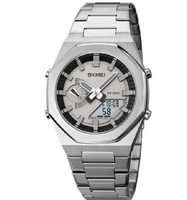 SKMEI Dual-Display Electronic Watch With Luminous Waterproof Steel Strap Fashion Business Wristwatches For Men 1816_img_4
