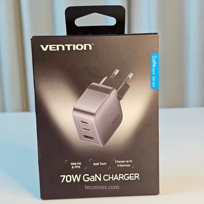 Vention 3-Port GaN USB-C & USB-A Charger 70W, EU Plug_img_0