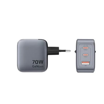 Vention 3-Port GaN USB-C & USB-A Charger 70W, EU Plug_img_1